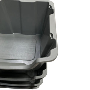 RackZone Storage Nestable Picking Bins A500 Grey, Pack of 4, top view on white.