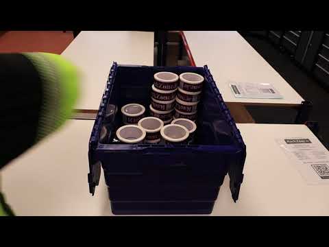 Attached Lid Containers 58L 600d x 400w x 320h Blue