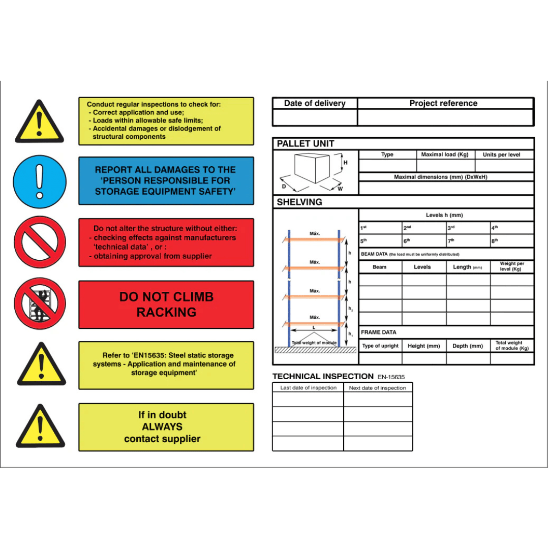 Pallet Racking Load Capacity Sign – RackZone