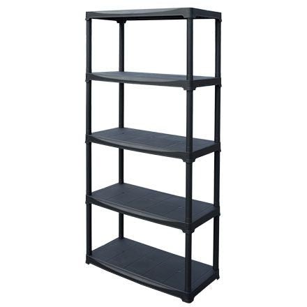 RackZone Plastic Shelf 1755h x 800w x 400d with five durable polypropylene tiers.
