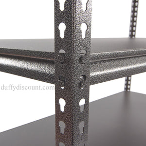 RackZone Rivet Shelving 1830h with keyhole slots for garage storage, 5 levels.