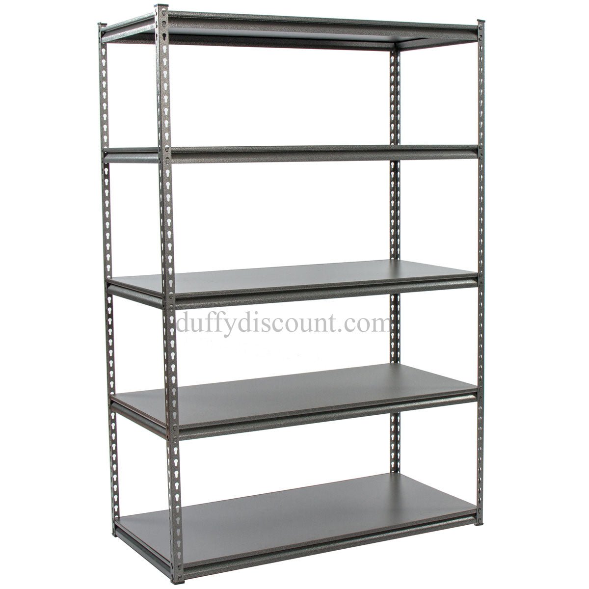 RackZone Rivet Shelving 5-Level 250kg, ideal for garage storage.