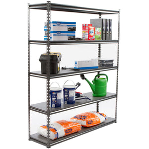 RackZone Rivet Shelving 5 Level, 200kg UDL, stores office and cleaning supplies.