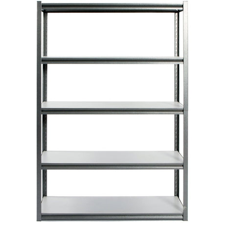 RackZone Rivet 5 Bay Shelving Unit, 5 shelves, 250kg UDL, laminated timber.