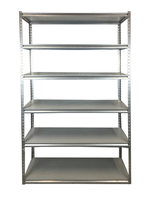 RackZone Rivet Shelving, 6 levels, 250kg per shelf—great for garage storage.