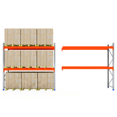 One shelf empty, one with RackZone Pallet Racking 1100mm Depth - Starter.