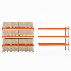 RackZone Pallet Racking 1100mm: one shelf stocked, another shelf empty.