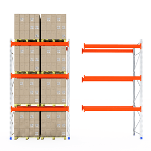 One pallet rack with boxes, one empty RackZone 1100mm extender racking.