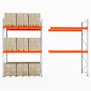 One stocked, one empty RackZone Pallet Racking 1100mm Depth - Starter.