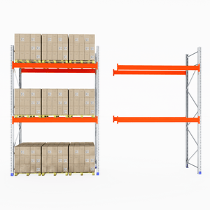 RackZone Pallet Racking 1100mm Depth - Extender with stacked boxes on left.