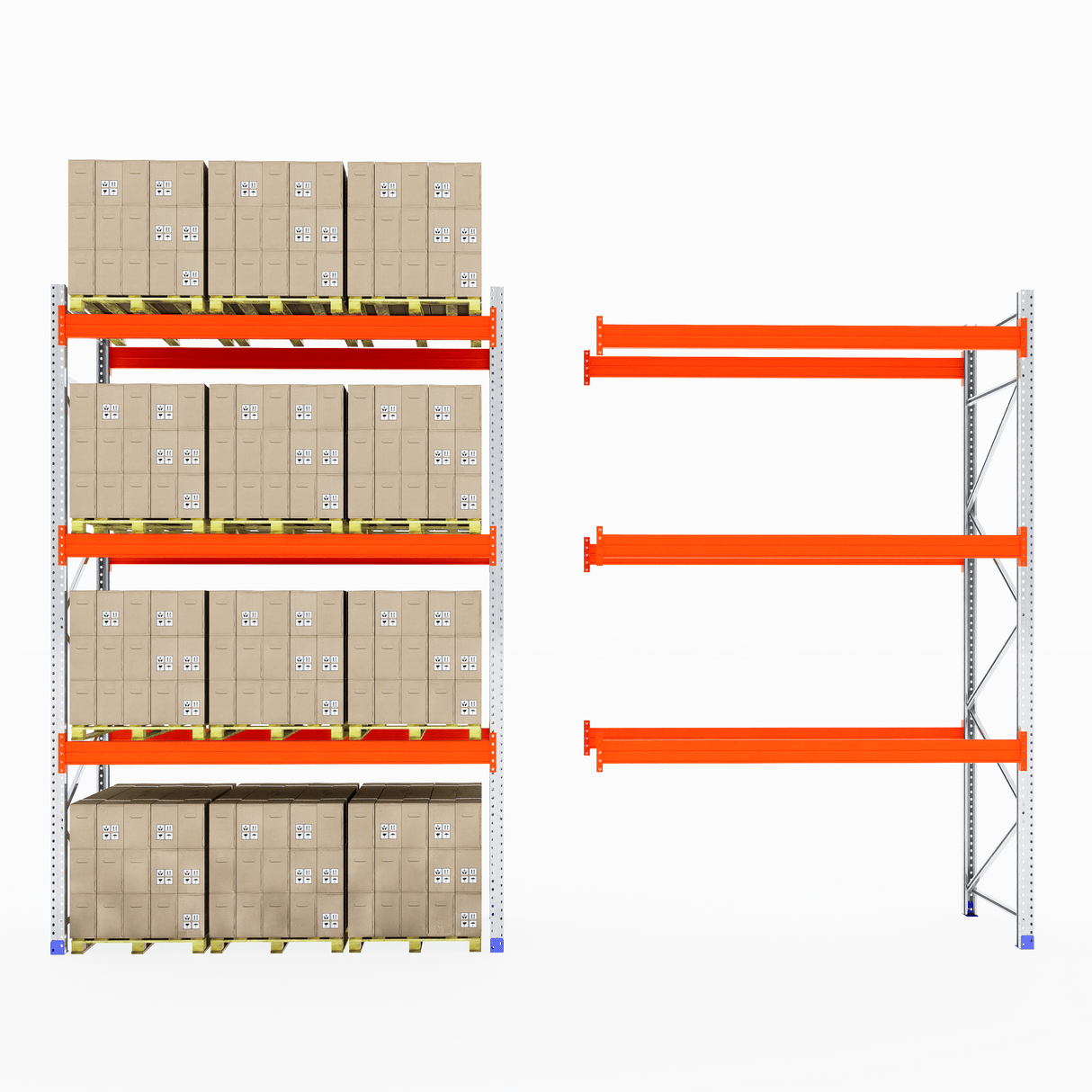 Two RackZone Pallet Racking 1100mm units, ideal for warehouse storage.