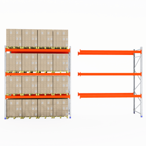 RackZone Pallet Racking 1100mm Depth - Starter and stacked warehouse boxes.