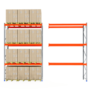 RackZone Pallet Racking 1100mm Depth Starter: one with boxes, one empty.