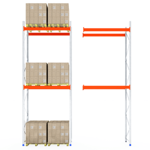 RackZone Pallet Racking 1100mm: one loaded, one empty and disassembled.