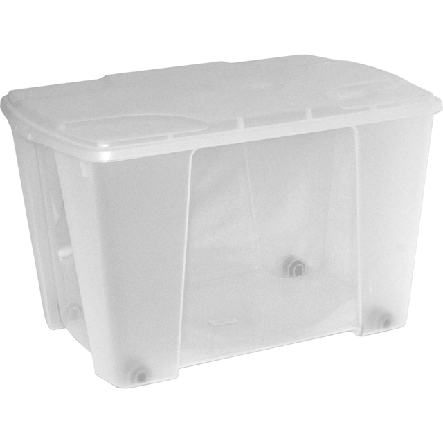 RackZone Transparent Storage Box Medium M31TT (10 Pack), with lid, shown.