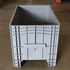 RackZone Stacking Container 984x625x665mm Grey on warehouse concrete floor.