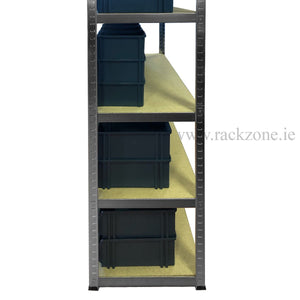 RackZone Value Shelving 175KG Grey includes 45 sturdy storage bins.
