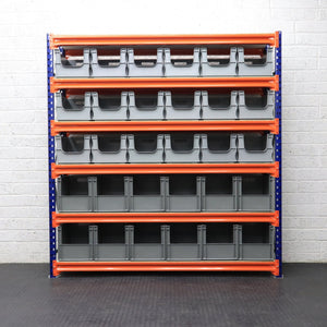 Storage Kit Longspan Shelving 400mm Deep With 30 Euro Picking Containers - RackZone