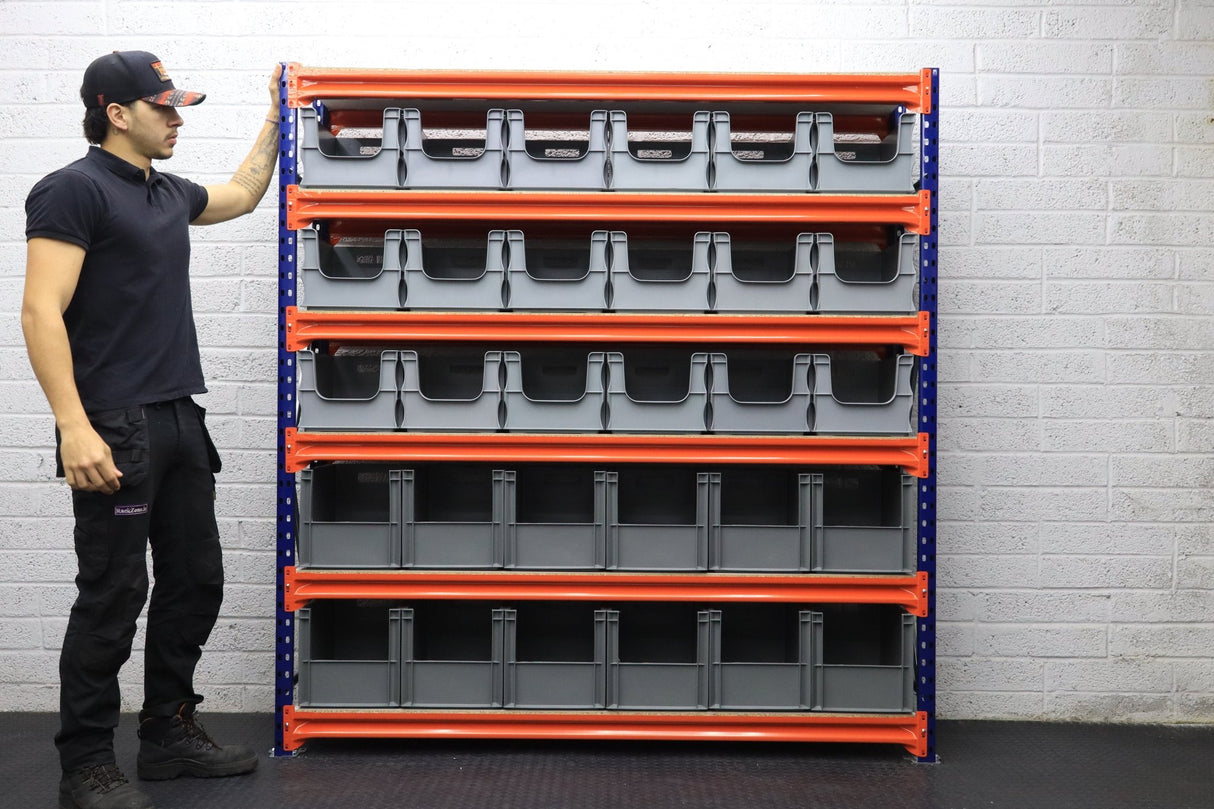 Storage Kit Longspan Shelving 400mm Deep With 30 Euro Picking Containers - RackZone