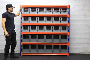 Storage Kit Longspan Shelving 400mm Deep With 30 Euro Picking Containers - RackZone