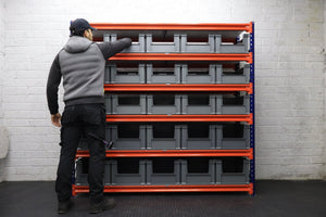 Storage Kit Longspan Shelving 600mm Deep With 30 Euro Picking Containers - RackZone