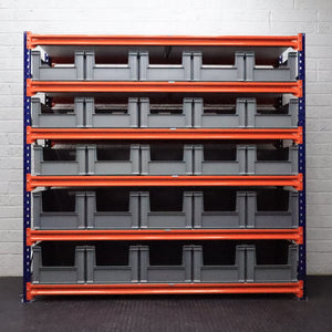 Storage Kit Longspan Shelving 600mm Deep With 30 Euro Picking Containers - RackZone