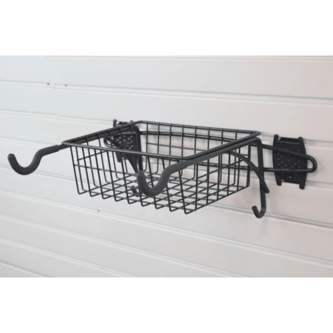 RackZone Slatwall Bike Rack with hooks, ideal for garage storage and organization.