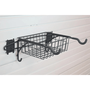RackZone Slatwall Bike Rack with hooks for organized garage storage.