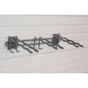 RackZone Slatwall Big Tool Rack: wall-mounted with five wavy hooks for tools.