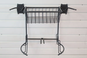 RackZone Slatwall Golf Rack with hooks, black metal storage accessory.