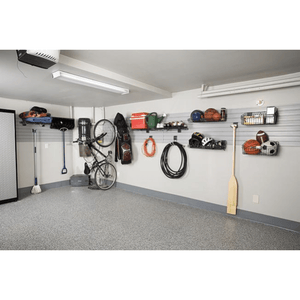 Store sports gear & tools with RackZone Slatwall PVC Panel 1840x900mm White.