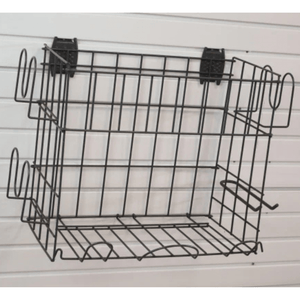 RackZone Slatwall Sports Rack mounted on a white slatwall panel.