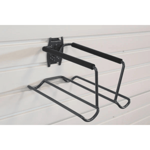 RackZone Slatwall Tennis Racket Rack with padded arms for wall panels.