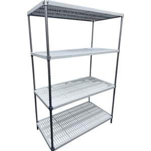 RackZone Stainless Plastic Shelving, 4 Level, 1820H x 1210W x 610D.