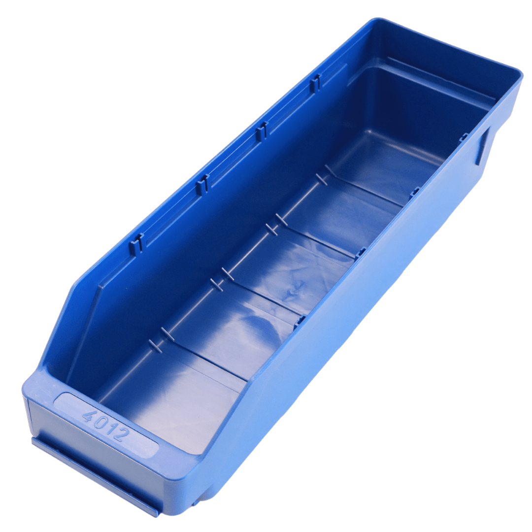 RackZone Standard Shelf Bin 400d x 113w x 85h, blue, with label "4012".