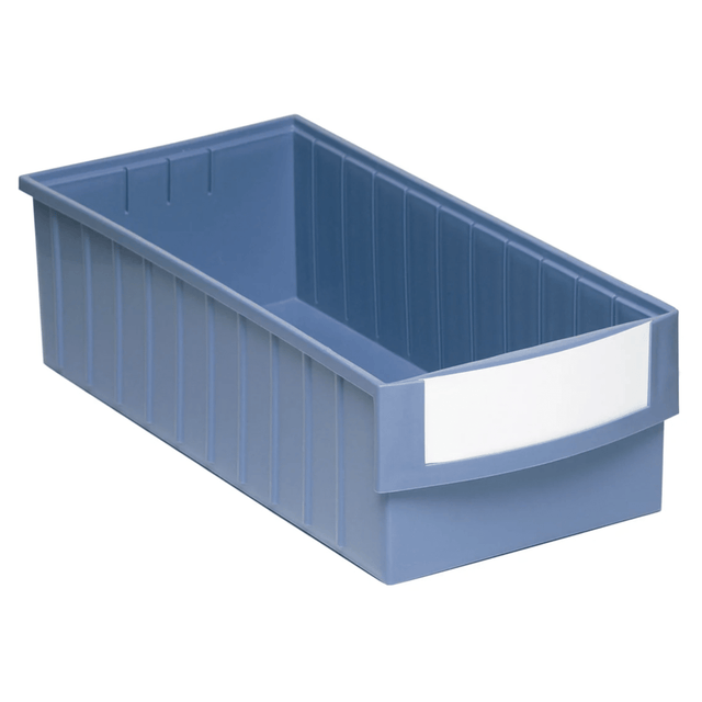 RackZone Standard Shelf Bin 500d x 235w x 145h, blue with blank label.