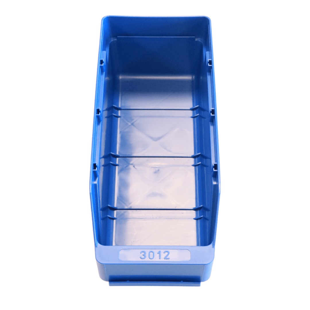 RackZone Standard Shelf Bin ST3012 Blue, 300x120x95mm, top view.