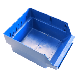 RackZone Standard Shelf Bin 300x240x150mm, blue, open front, reinforced sides.
