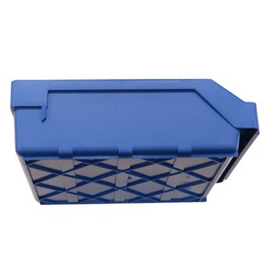 RackZone ST3024 blue shelf bin, 300x240x95mm, slanted opening, textured sides.