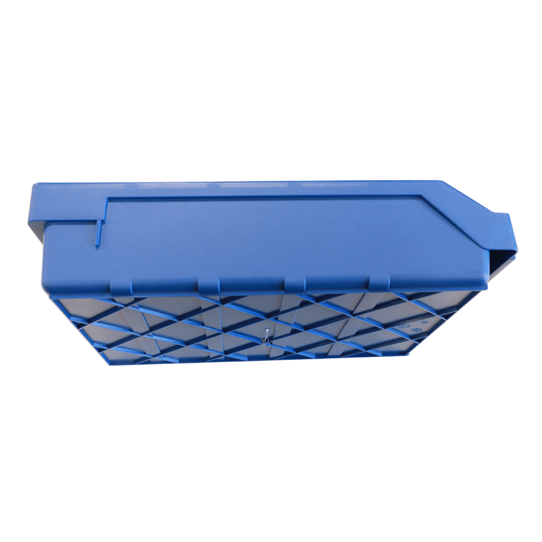 RackZone Standard Shelf Bin 400d x240w x95h Blue ST4024, side view.