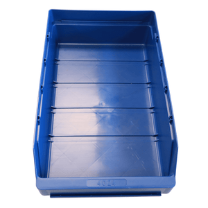 RackZone Standard Shelf Bin 400d x 240w x 95h Blue ST4024 with raised sides.