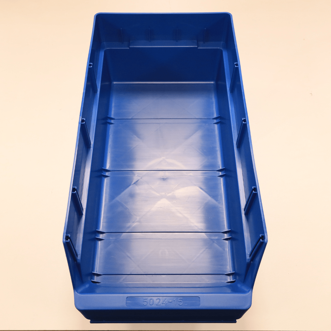 RackZone Standard Shelf Bin ST5024-15, blue, viewed from above on light background.