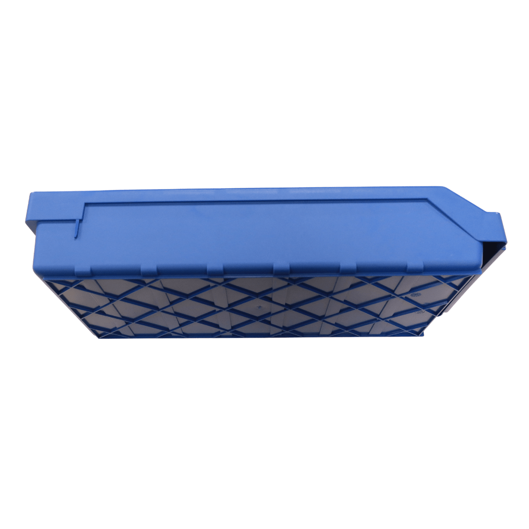 RackZone Standard Shelf Bin ST5024 in blue, seen from a side angle.