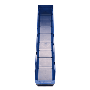 RackZone Standard Shelf Bin 600d x 120w x 95h Blue ST6012 viewed from above.