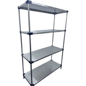 RackZone Stainless Steel 4 Level Shelving, 1820H x 1210W x 457D.