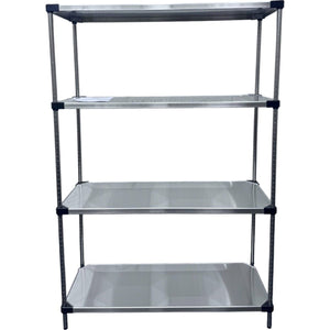 RackZone Stainless Steel Shelving 4 Level, 1820H x 1210W x 457D, empty shelves.