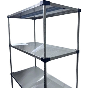 RackZone Stainless Steel 4-level Shelving, 1820H x 1210W x 610D.