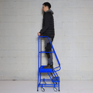 Industrial 02 Tread Mobile Step Narrow Aisle 1500h x 600w x 735 long - Platform 500mm High - RackZone