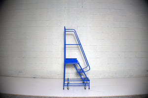 Industrial 03 tread mobile step NARROW AISLE 1500h x 600w x 753 long Platform 500mm high BLUE - RackZone