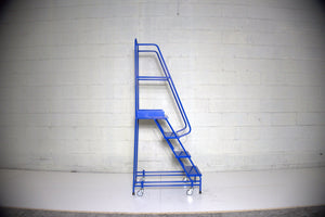 Industrial 04 Tread Mobile Step Narrow Aisle 2000H x 600W x 920L - Platform 1000mm High Blue - RackZone